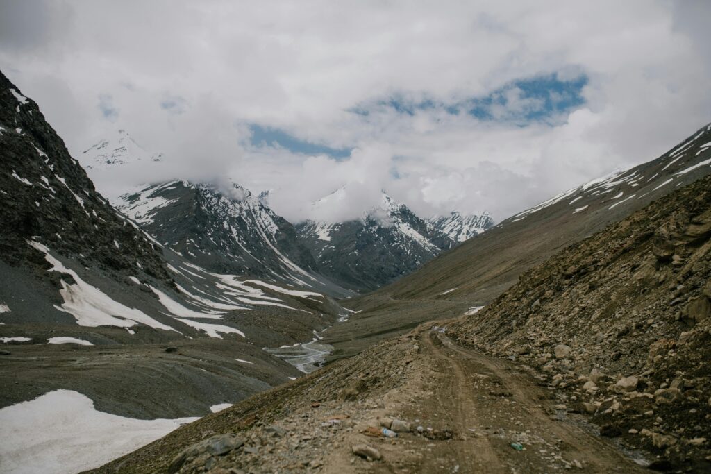 Explore breathtaking views of Ladakh's rugged terrain and majestic mountains in India.